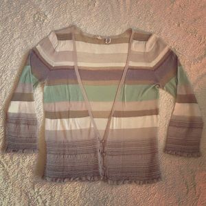 Sheer striped cardigan